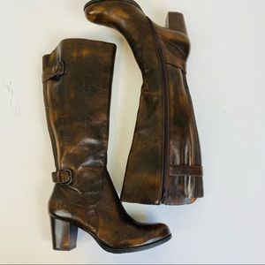 Born Gibb Brown Leather Riding Boots Size 9.5
